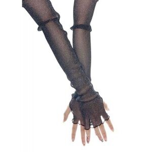 Chic Black Sheer Fingerless Gloves